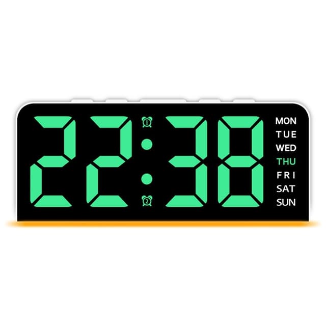 LED-ur Digitalt vækkeur Stort display Dato Temperatur vækkeur