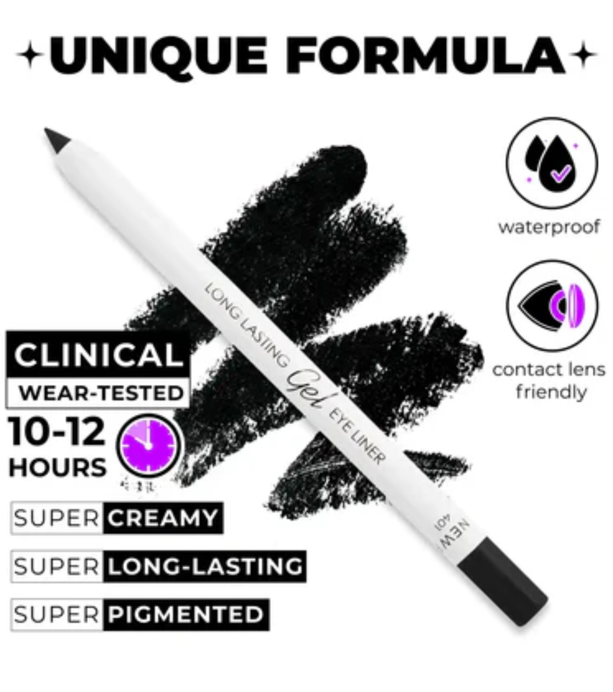 Lamel - Delineador em Gel Long Lasting - 401: Black