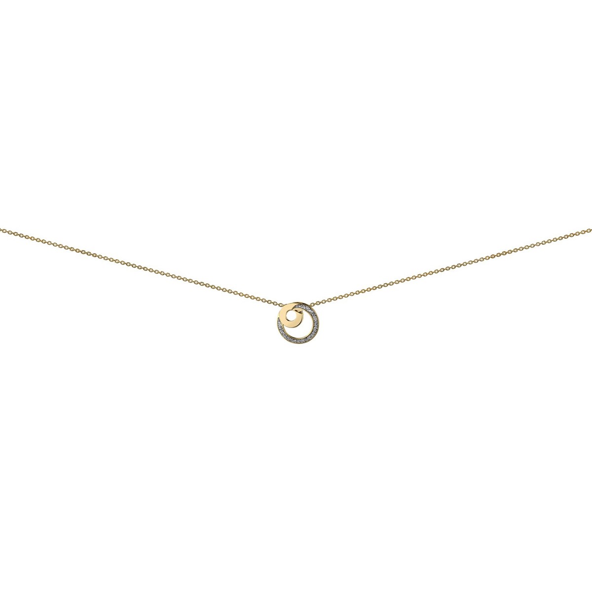 Collier Brillaxis or jaune 18 carats cercle pailleté
