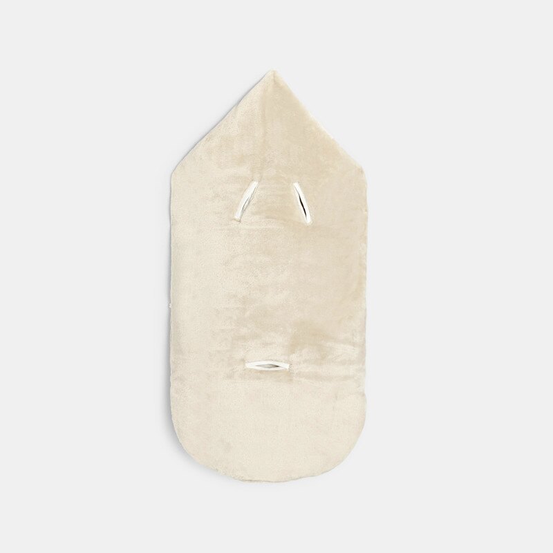 Nid d'ange molletonné en velours beige naissance Beige