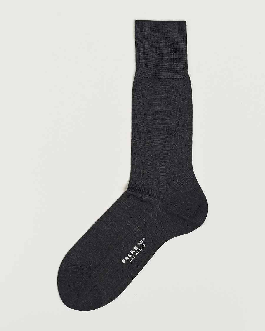 Falke No. 6 Finest Merino & Silk Socks Anthracite Melange