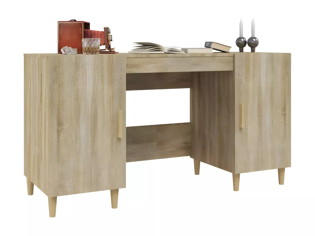 Bureau Chêne sonoma 140x50x75 cm Bois d'ingénierie