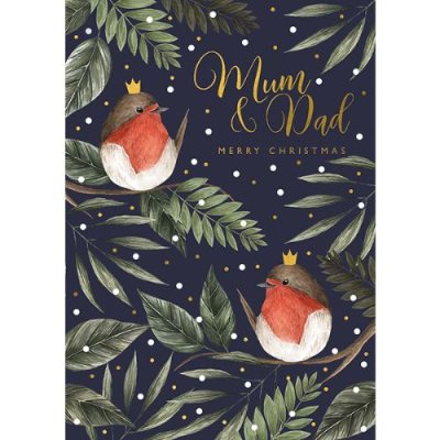 Mum & Dad Robins Card