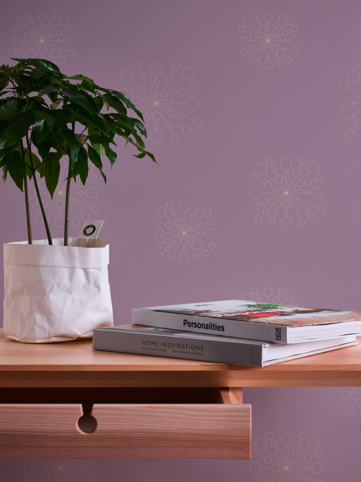 Vliestapete SCANDINAVIAN 2 -lila Metallic- 10 Meter