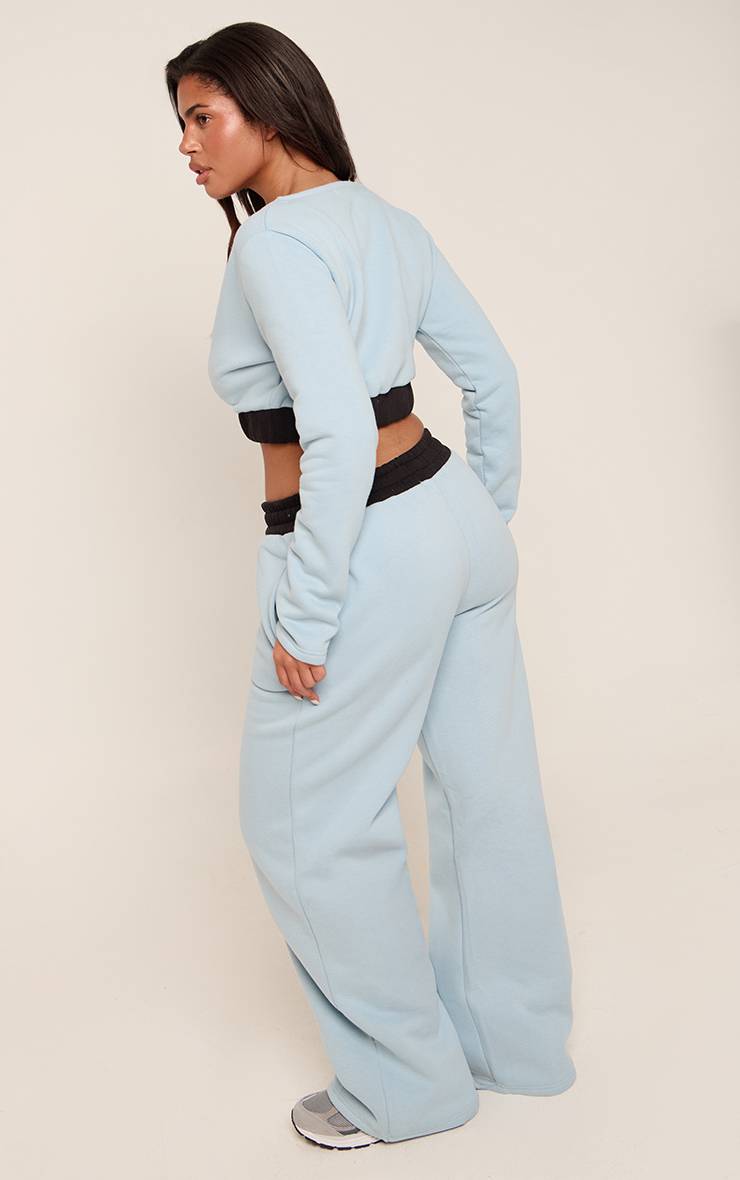 Bleu Joggers Shape À Taille Contrastée