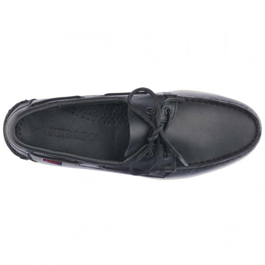 DOCKSIDES PORTLAND CUIR Black-Chaussures bateau pour homme en cuir noir