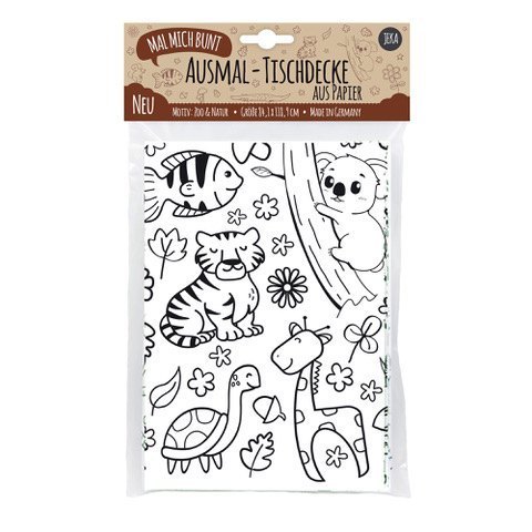 Mal Mich Bunt - Mal Mich Bunt Ausmal-Tischdecke aus Papier Zoo & Natur