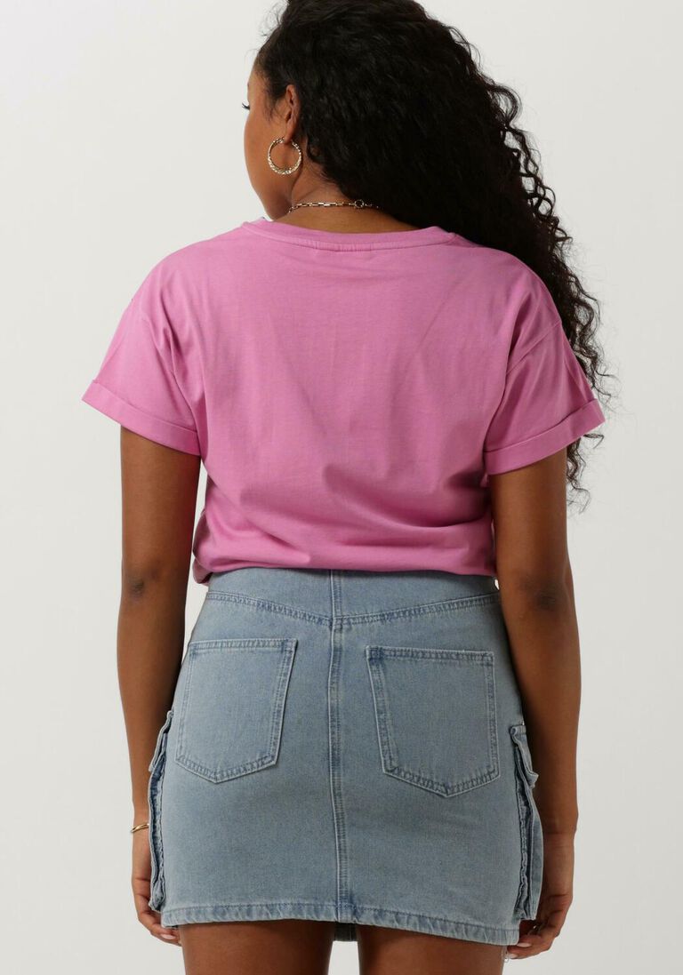 COLOURFUL REBEL roze colourful rebel t-shirt uni logo boxy tee