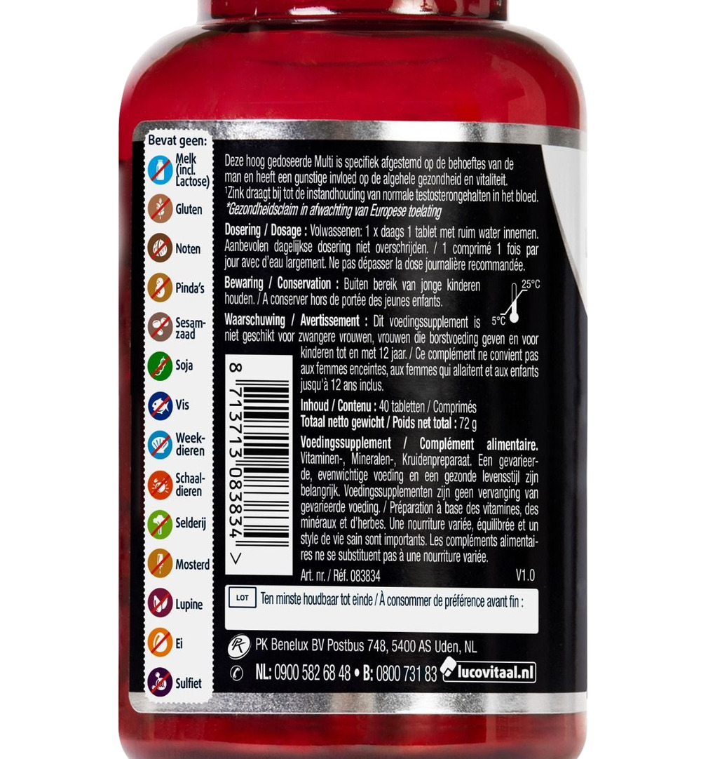 Lucovitaal Multi Compleet Man 50+ (40 tabletten)