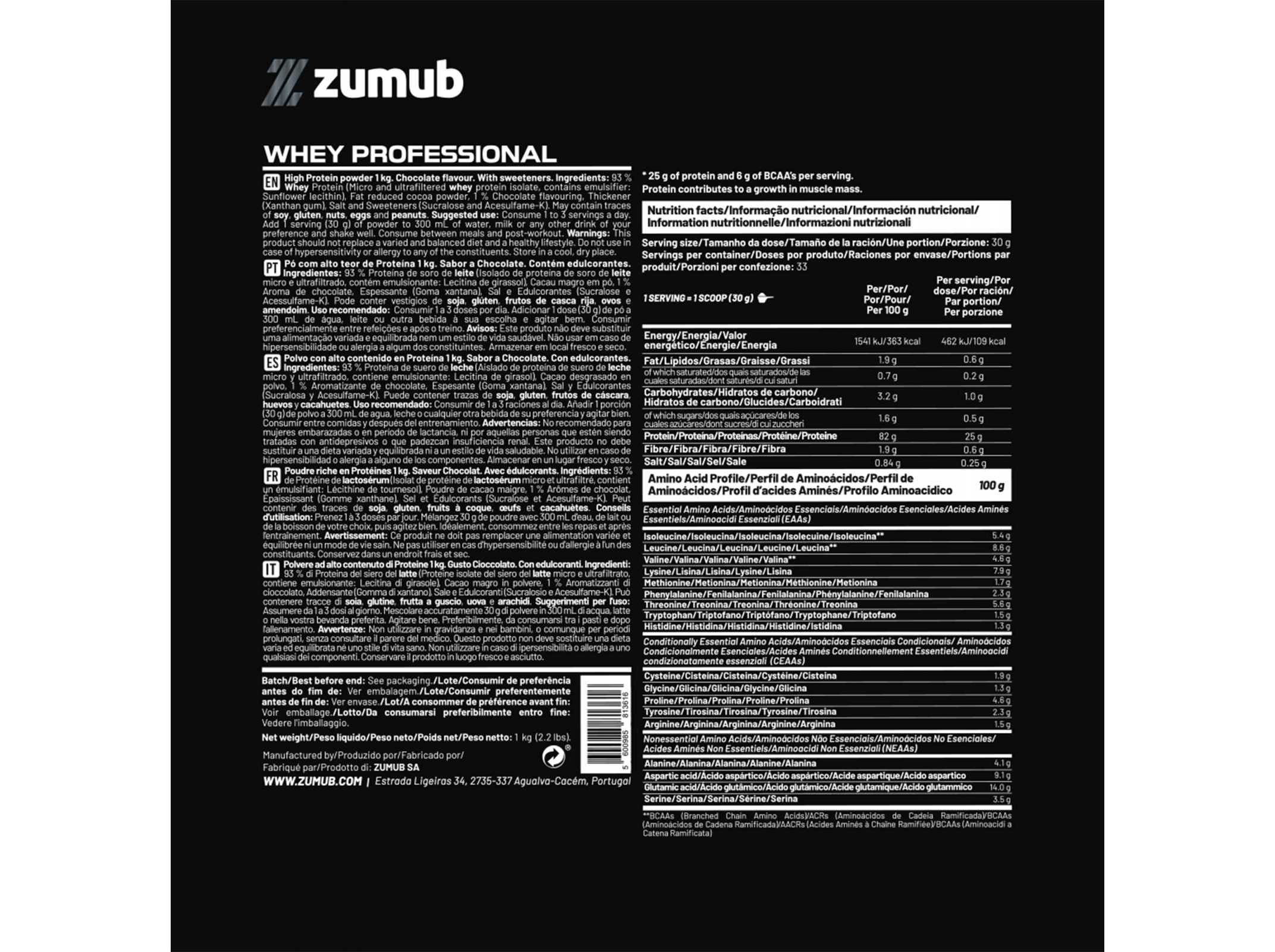 PROTEINA WHEY ZUMUB ISO CHOCOLATE 1KG