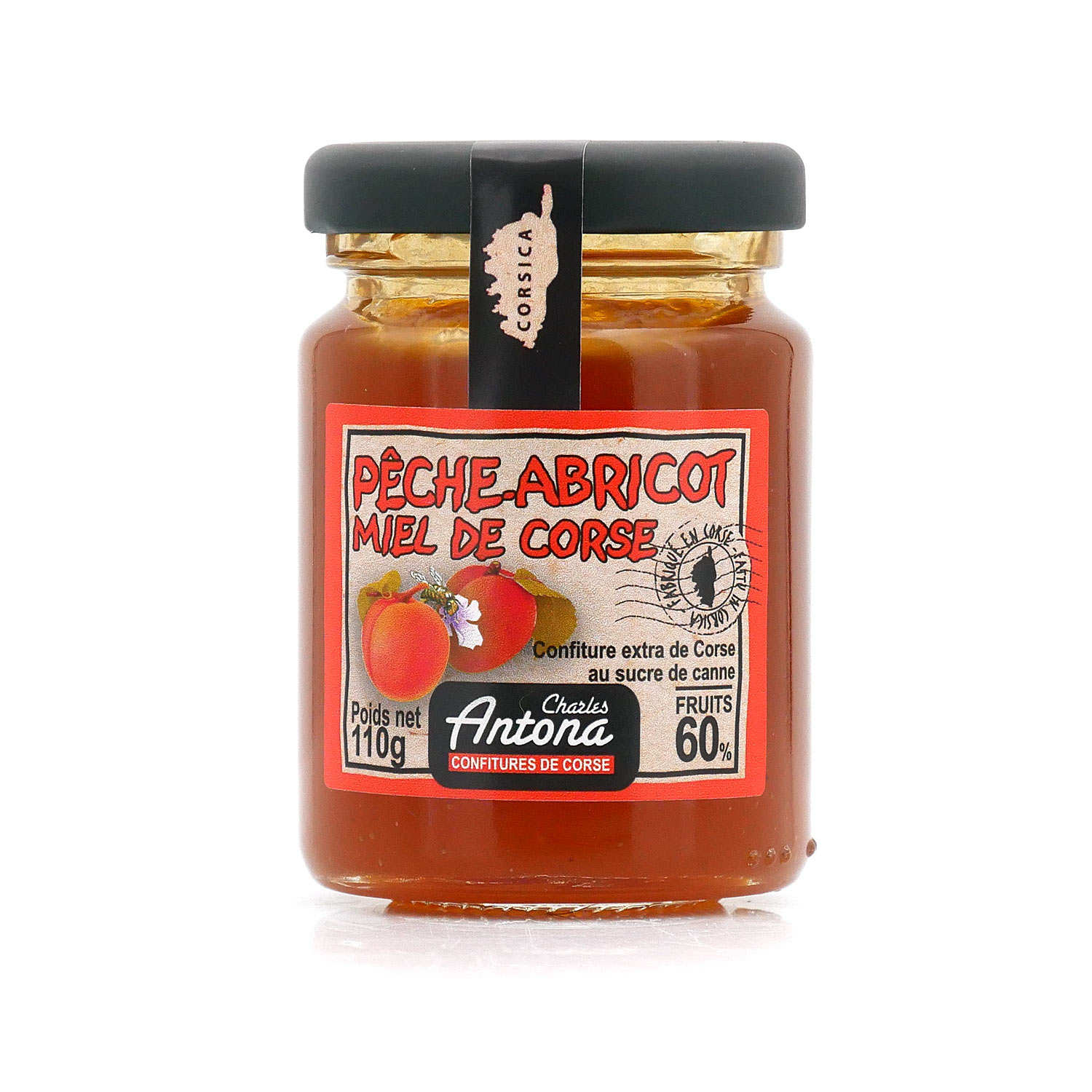 Confiture pèche abricot et miel de Corse
