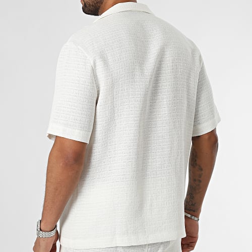 Ensemble Chemise Manches Courtes Et Short Jogging Blanc
