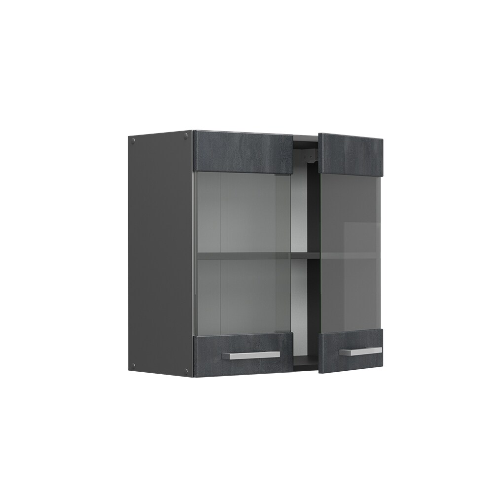 Vicco Hängeglasschrank R-Line Schwarz Beton Anthrazit 60 cm