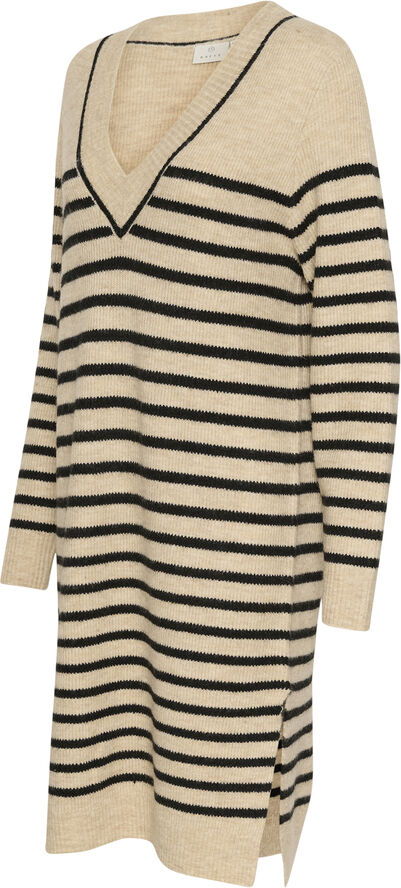 Kaffe KAjuno Knit Dress Feather gray mel/ black stripe