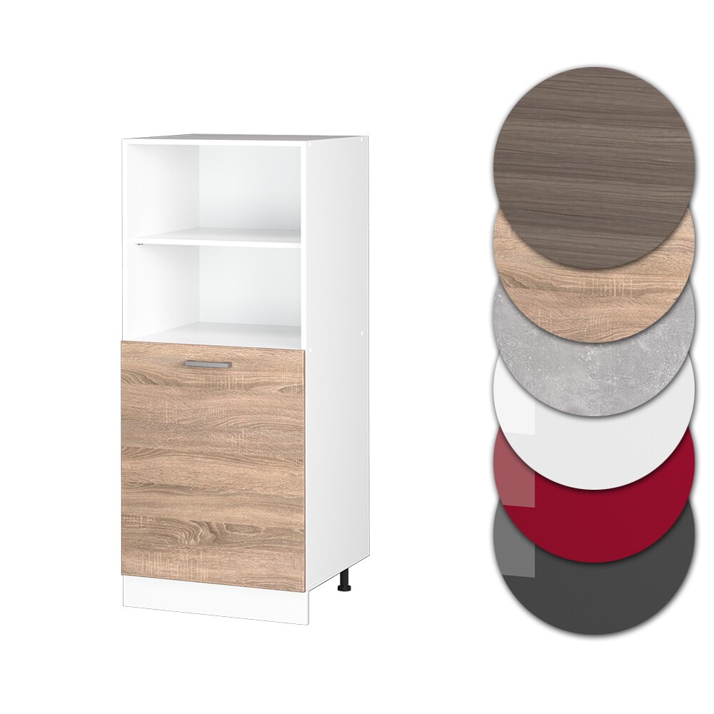 Vicco Backofenumbauschrank Küchenschrank Küchenzeile R-Line 60 cm Weiß Sonoma kleine Tür