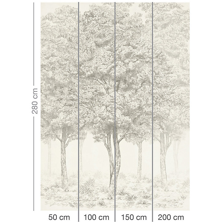 Papier peint panoramique Intissé GoodHome Sunste gris clair 200 x 280 cm