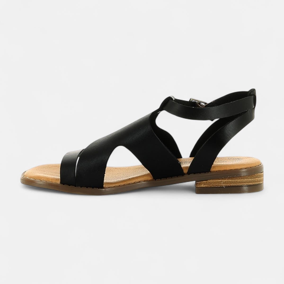 Sandales Femme en cuir noir