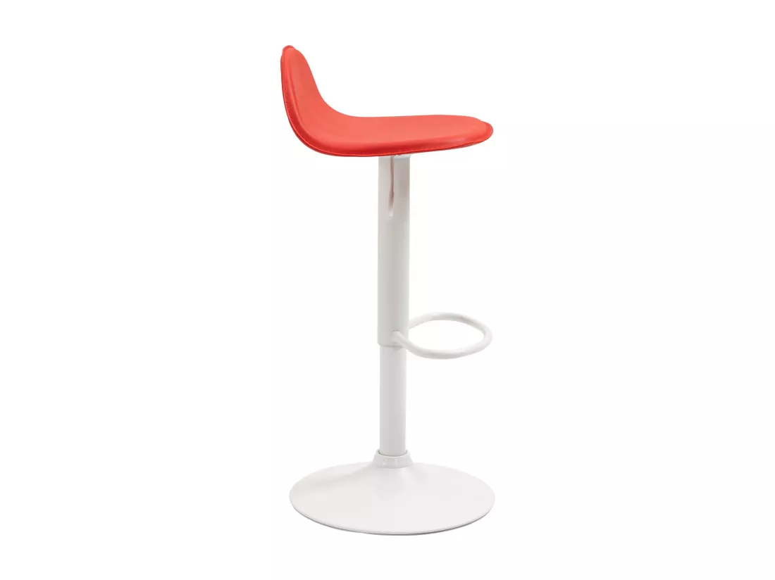 Lot de 2 Tabouret de bar - Similicuir & Métal - Rouge - Lana V2