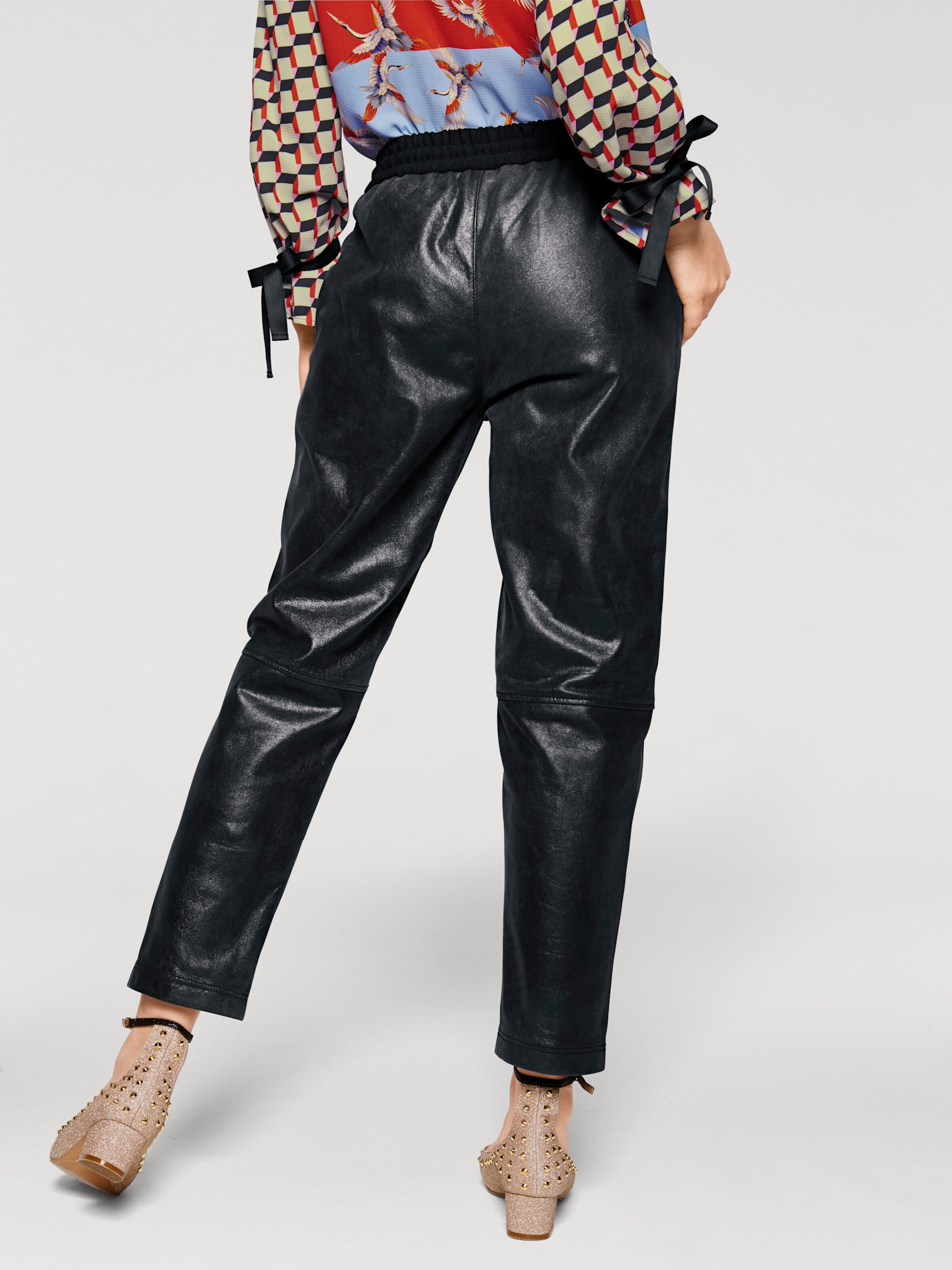 Leder-Jogpants