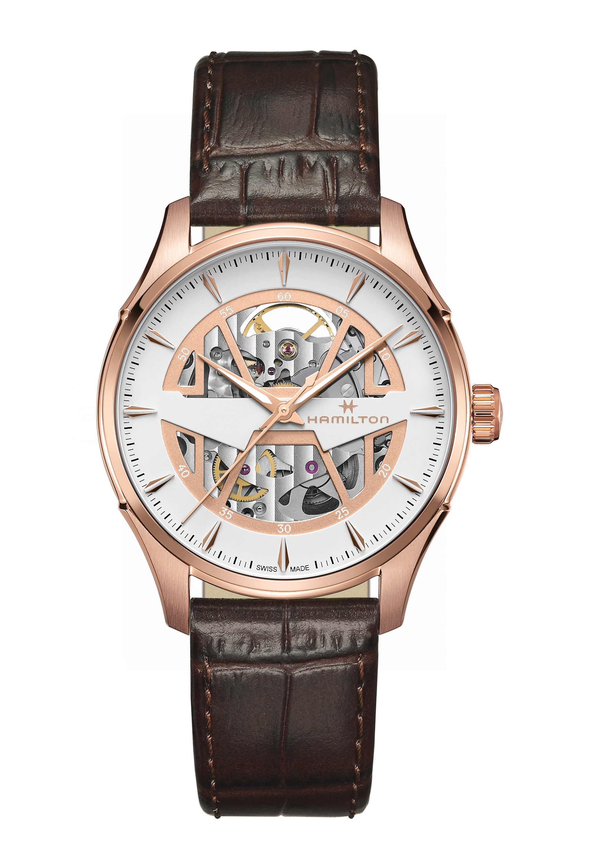 Hamilton Jazzmaster Skeleton Herrenuhr Braun H42505510