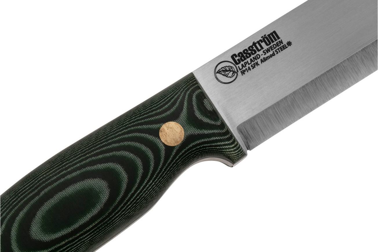 Casström No. 14 SFK 13403 Green Micarta, bushcraftmes
