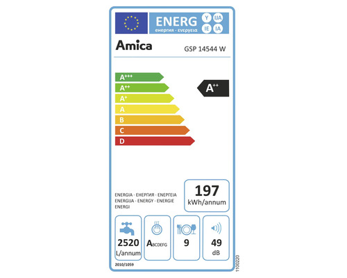 Vrijstaande vaatwasser Amica GSP 14544 B 448 x 845 x 600 mm voor 9 couverts 9 l 49 dB (A)