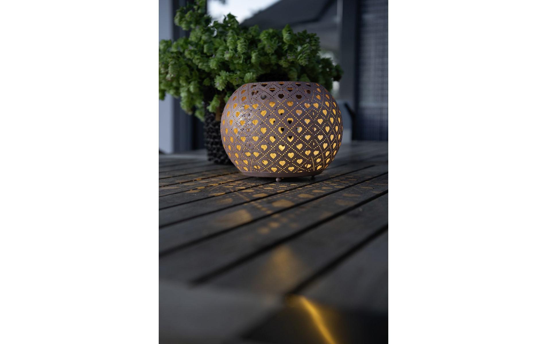 Windlicht Solar Antic Globe Heart Ø 22 cm, LilaSolarleuchte zum Aufstellen