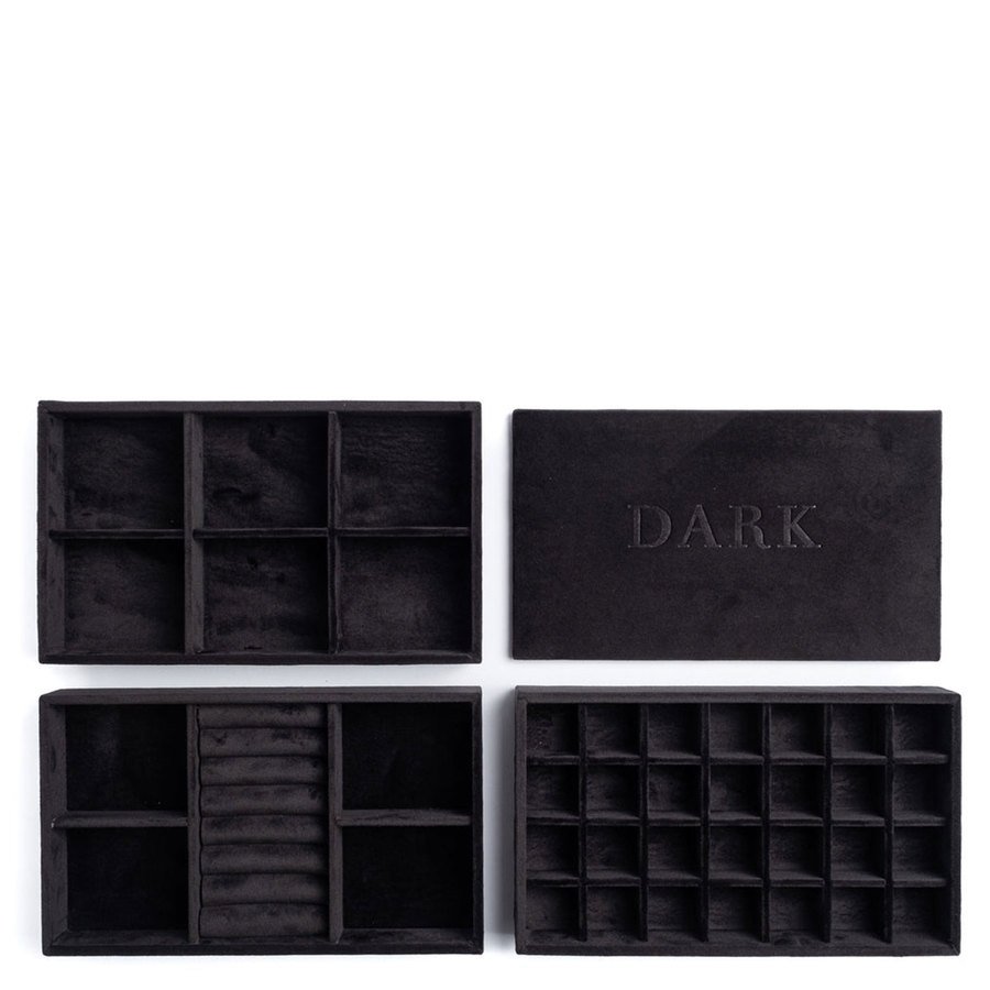 DARK Velvet Stacker Jewellery Box Black