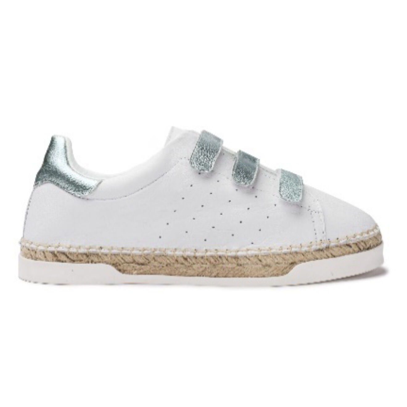 Canal Saint Martin Baskets espadrilles en Cuir Lancry Scratch blanc/bleu