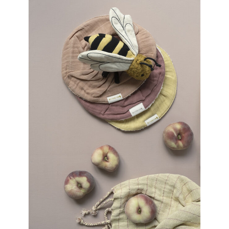 Fabelab Ruffle bib - Dusty Rose Mix - 3 pack Multi colours