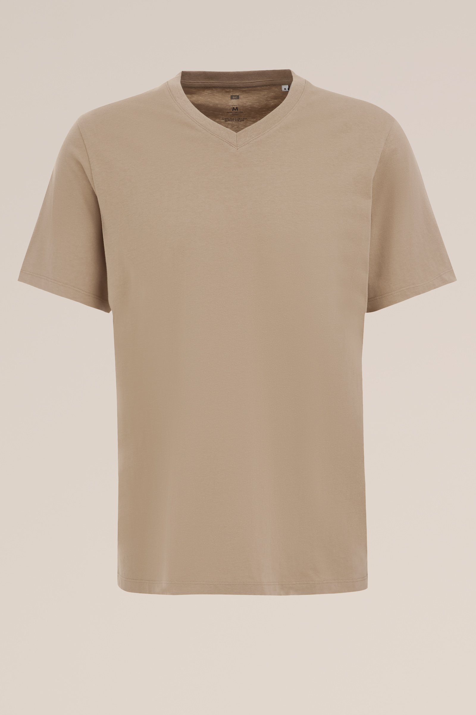 T-shirt van 100% katoen WE Fashion Beige