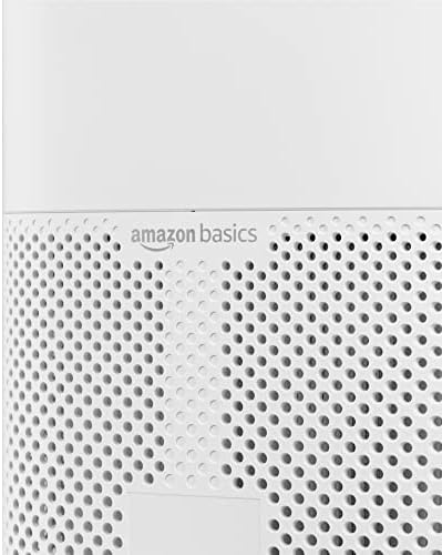 Amazon Basics   Purificateur d'air, Couvre jusqu'à 12 m², Filtres à air True HEPA et au charbon, CADR 100 m²/h, Élimine 99,97 % des allergènes (pollen, poussière, fumée), Prise européenne, Blanc : Cuisine et Maison