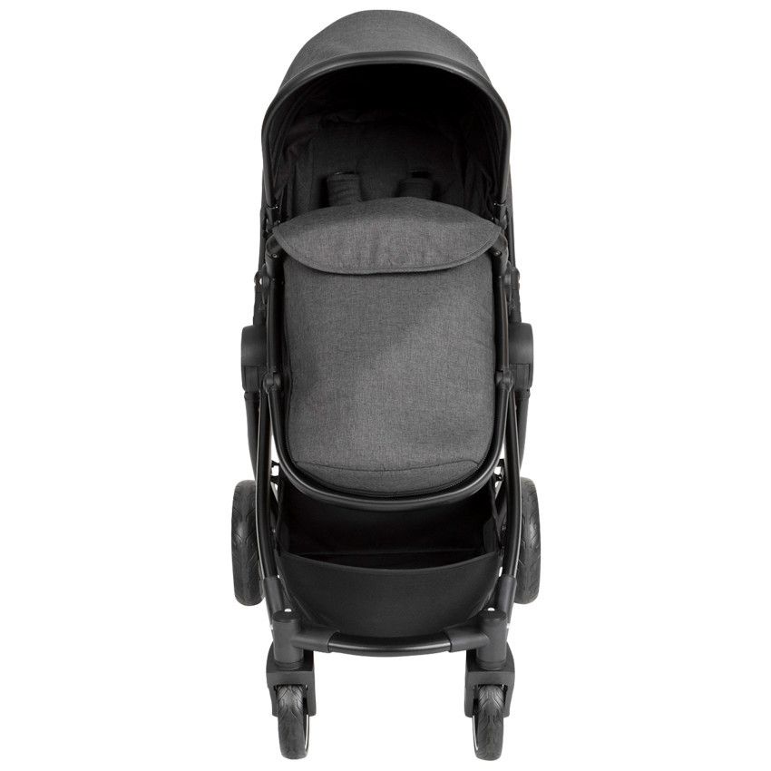 Poussette duo Théa 2 en 1 gris chiné/noir - Ecru