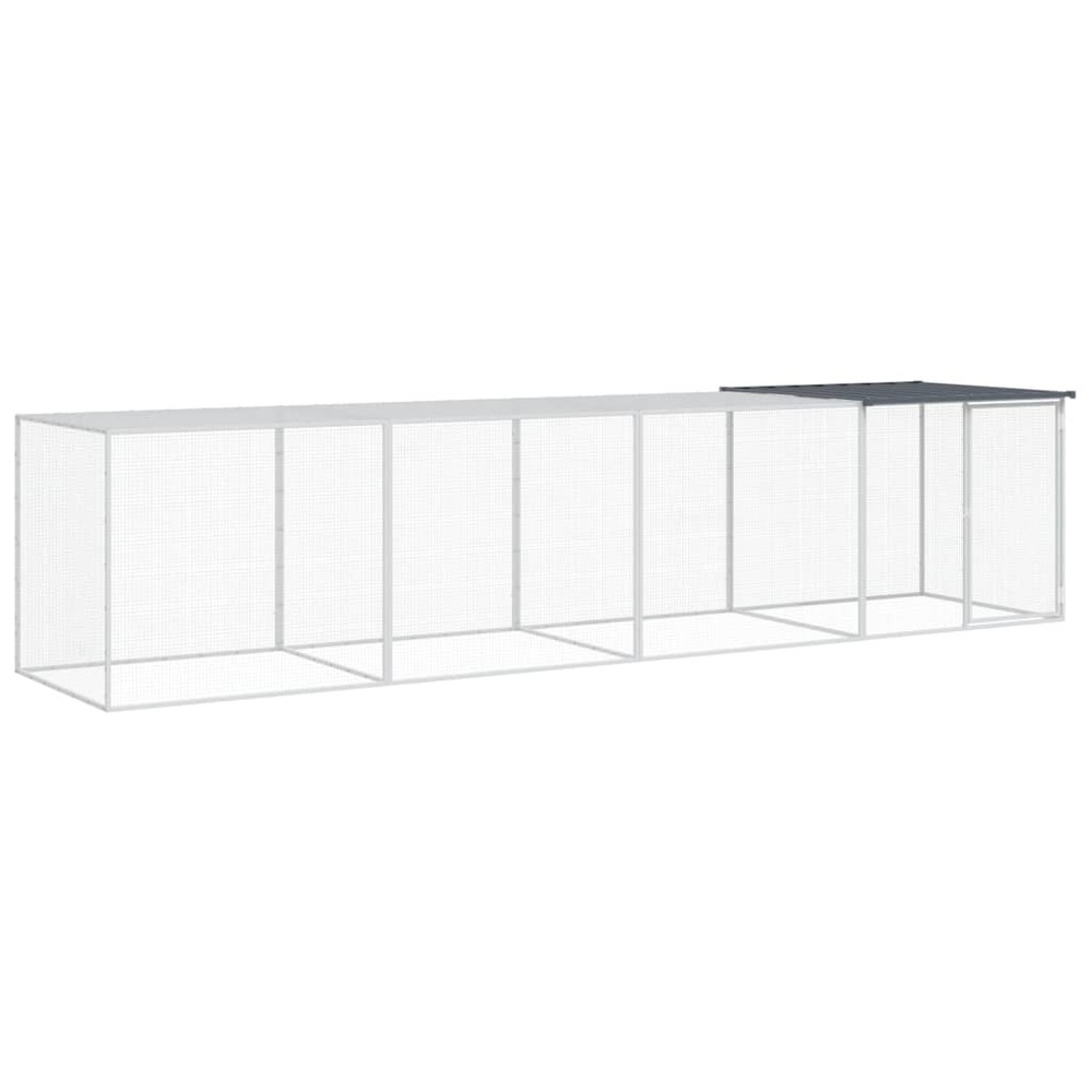 Poulailler avec toit anthracite 403x98x90 cm acier galvanisé