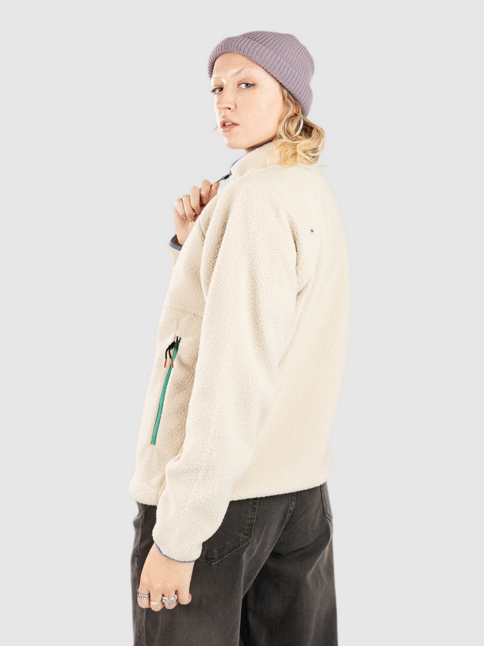 Passenger Fairbanks Full Zip Recylced Sherpa Jacket oatmeal