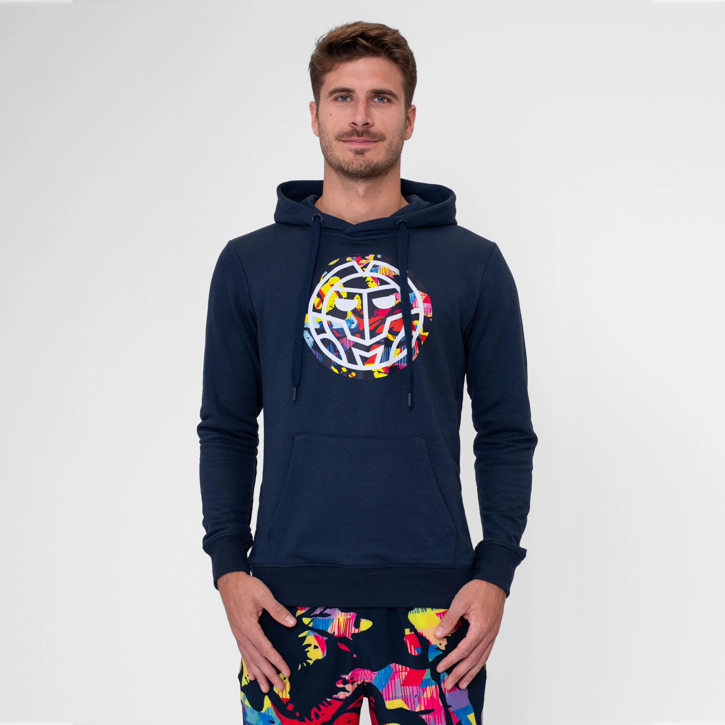 BIDI BADU Wild Arts Chill Sweat À Capuche Hommes - Bleu Foncé , Multicouleur