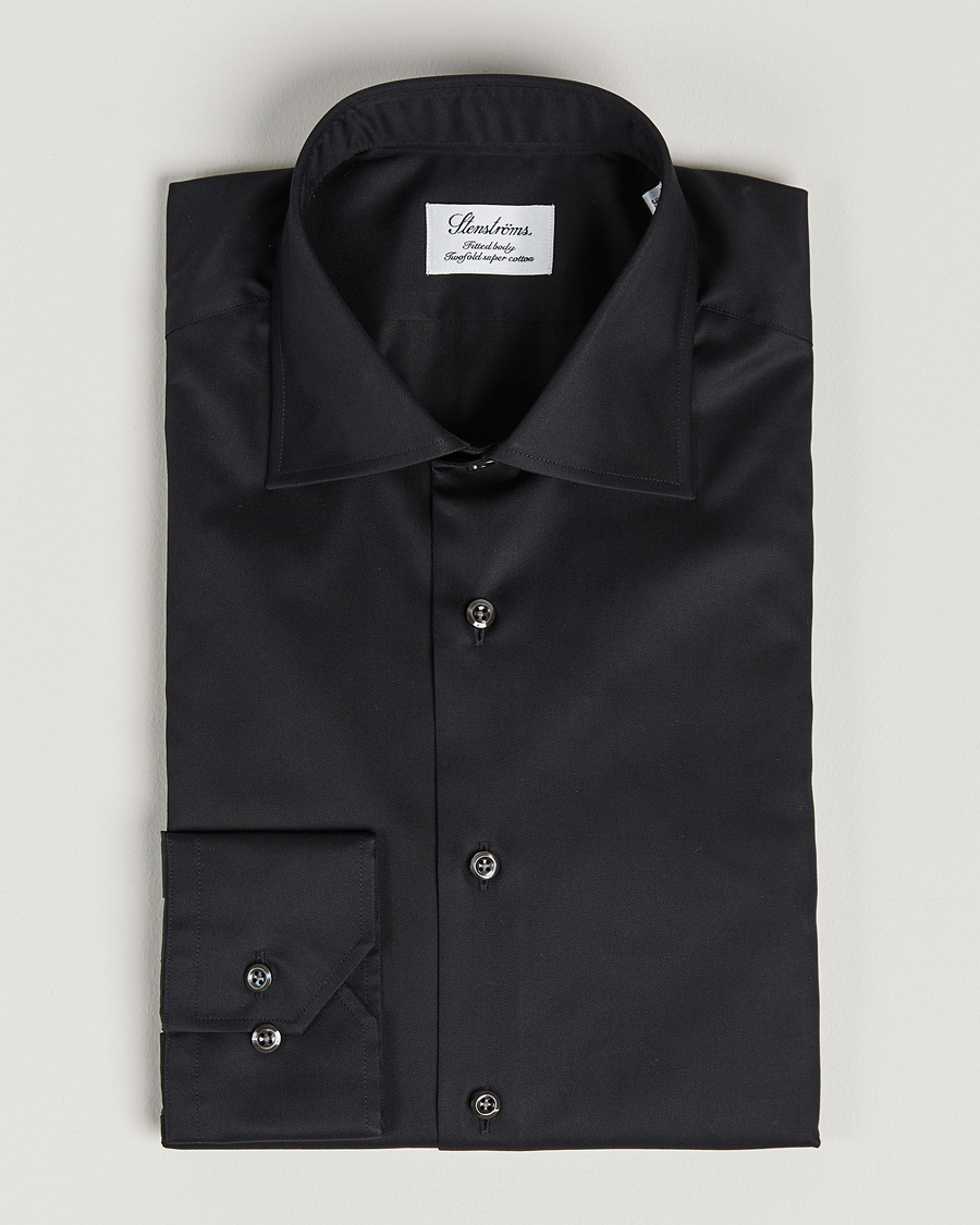 Stenströms Fitted Body Shirt Black