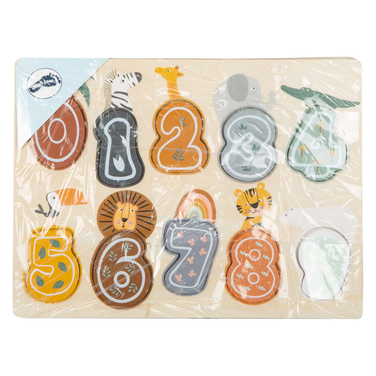 Small Foot-Houten Cijfer Puzzel Safari