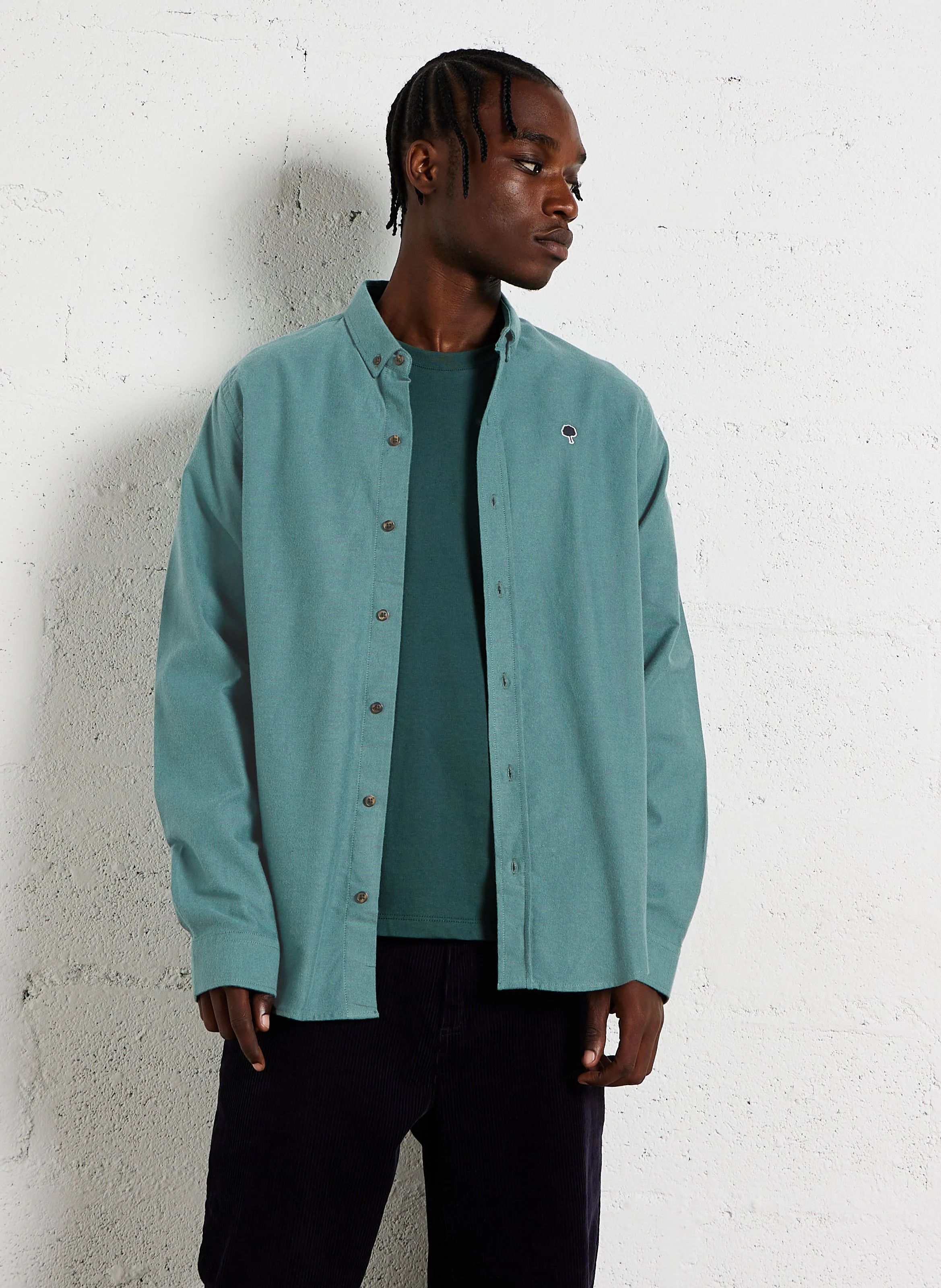 IVOY - Chemise col classique en coton | Vert