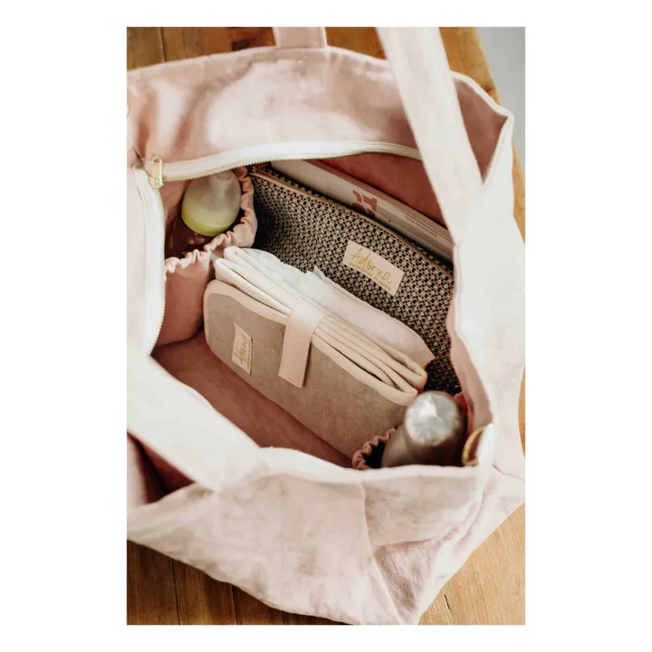 Adorna Sac zippé en lin | Rose poudré