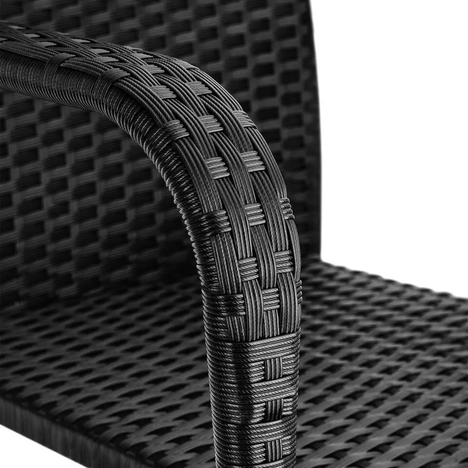 tectake 2 tuinstoelen - Wickerstoel Girona, stapelbaar, draagkracht 120 kg