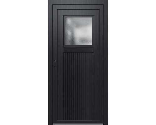 Zij-ingangsdeur KT 51, kunststof, wit/antraciet, 980 x 1980 mm, DIN links