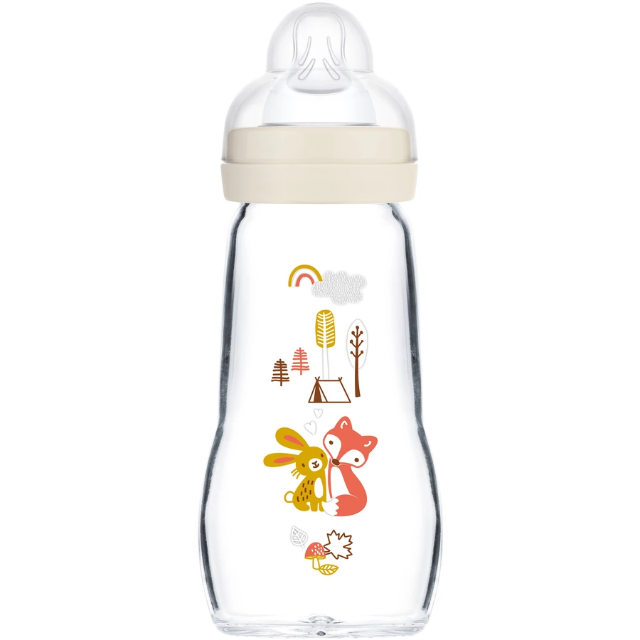 MAM Glasflasche Feel Good 260 ml ab 0 Monaten HaseFuchs beige
