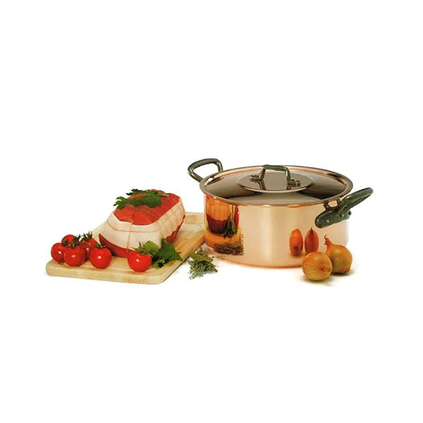 Faitout avec couvercle en cuivre massif 24 cm Baumalu