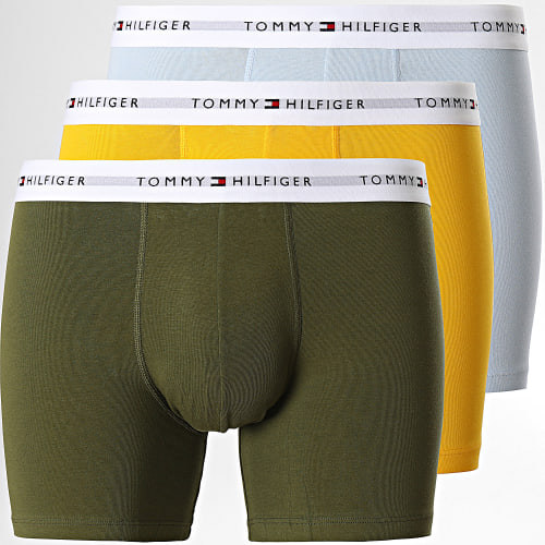 Lot De 3 Boxers 2941 Vert Kaki Jaune Bleu Clair