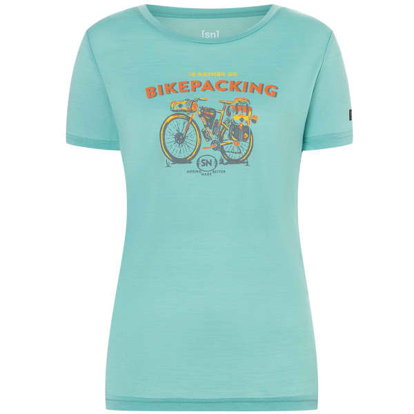 T-shirt randonnée SUPER.NATURAL W BIKEPACKING TEE WASABI/VARIOUS