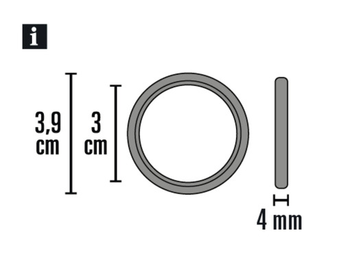Gordijnring met schuifinzet voor Kira, zilver, Ø 19 mm, 10 stuks.