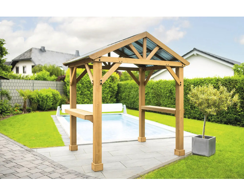 Gazebo WESTMANN Barbecue hout Laval 6x7 213 x 151 cm geglazuurd
