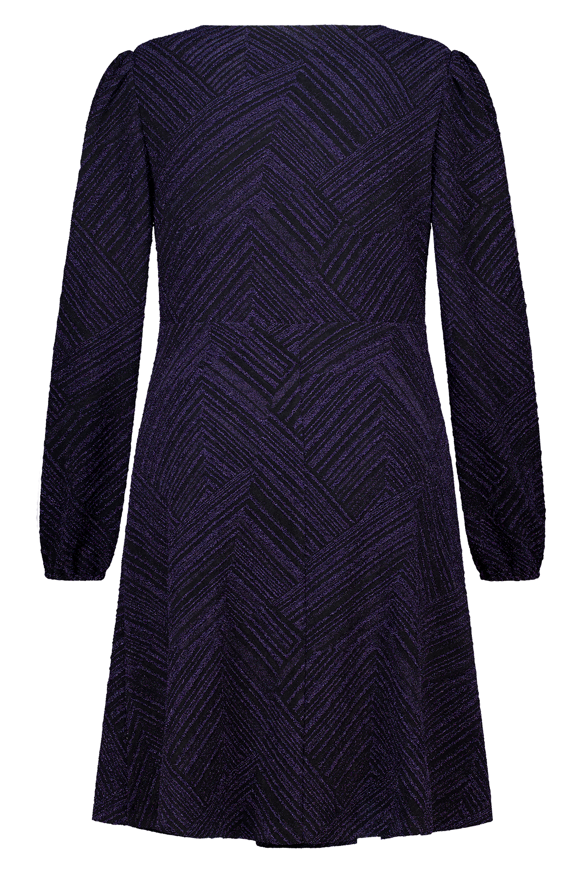Lurex jurk met knoopdetail Navy blauw