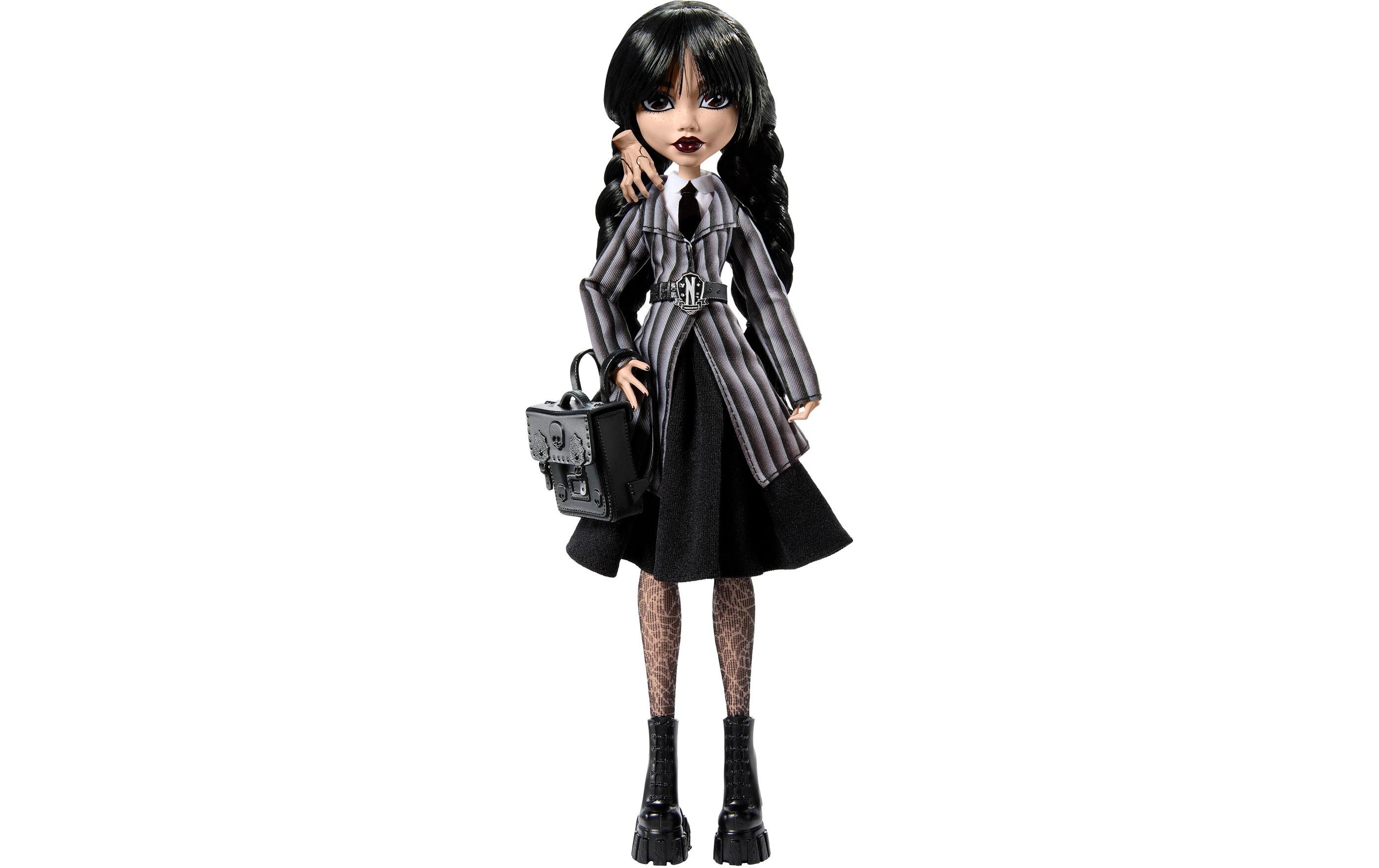 Puppe Monster High Wednesday SchoolSammelfigur in Uniform mit Rucksack